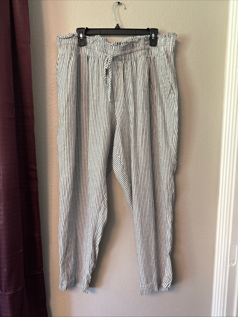B4/5 A New Day Blue/White Striped Casual Pants With Pockets Size XXL